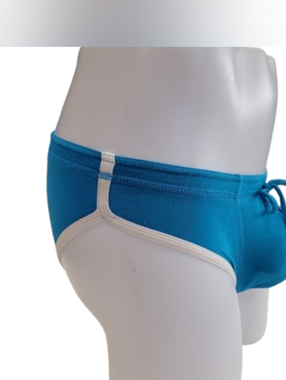 N-Haven Men’s Blue Swim Briefs with Contrast Trim Teal Small - Picture 4 of 10